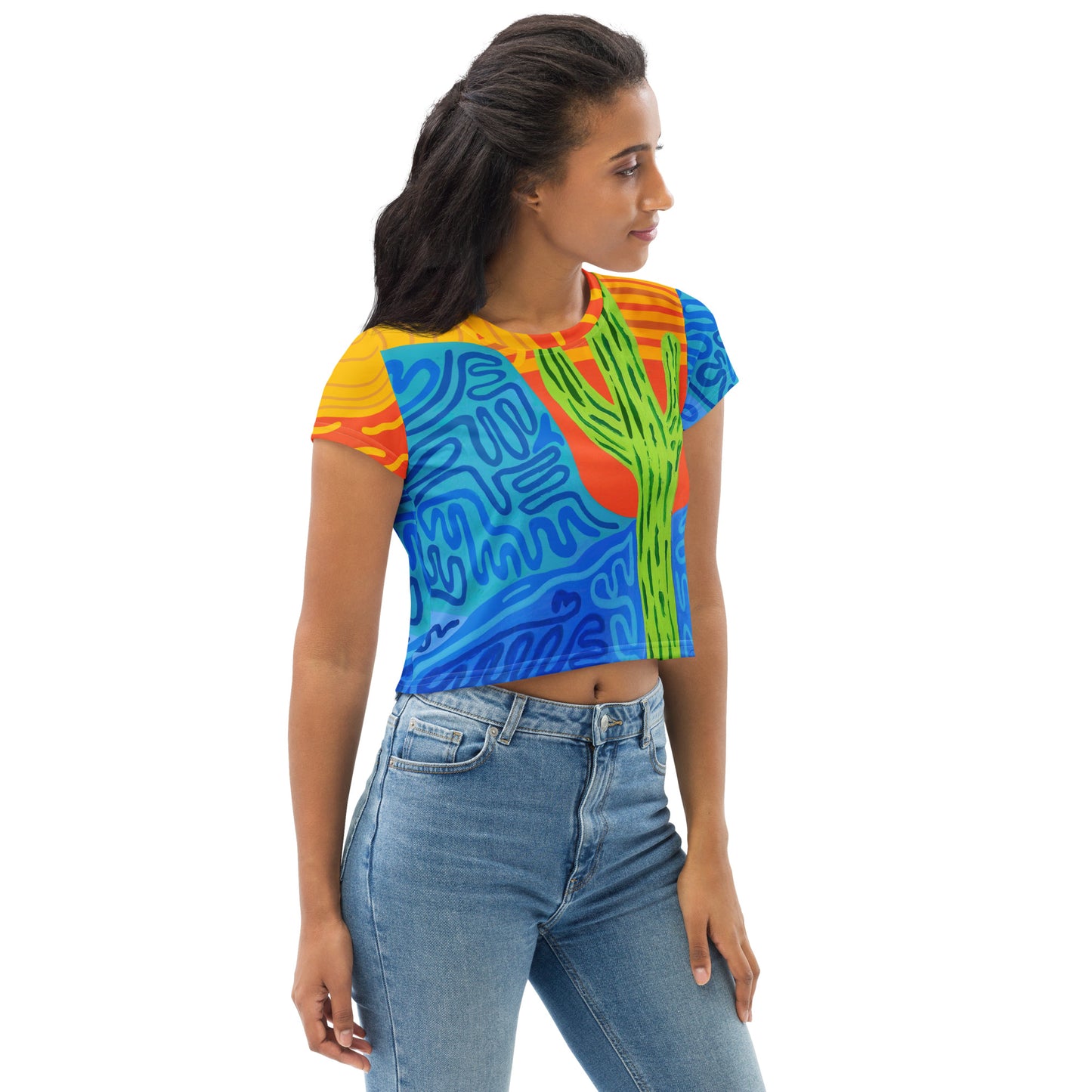 All-Over Print Crop Tee - Darby Hunter art