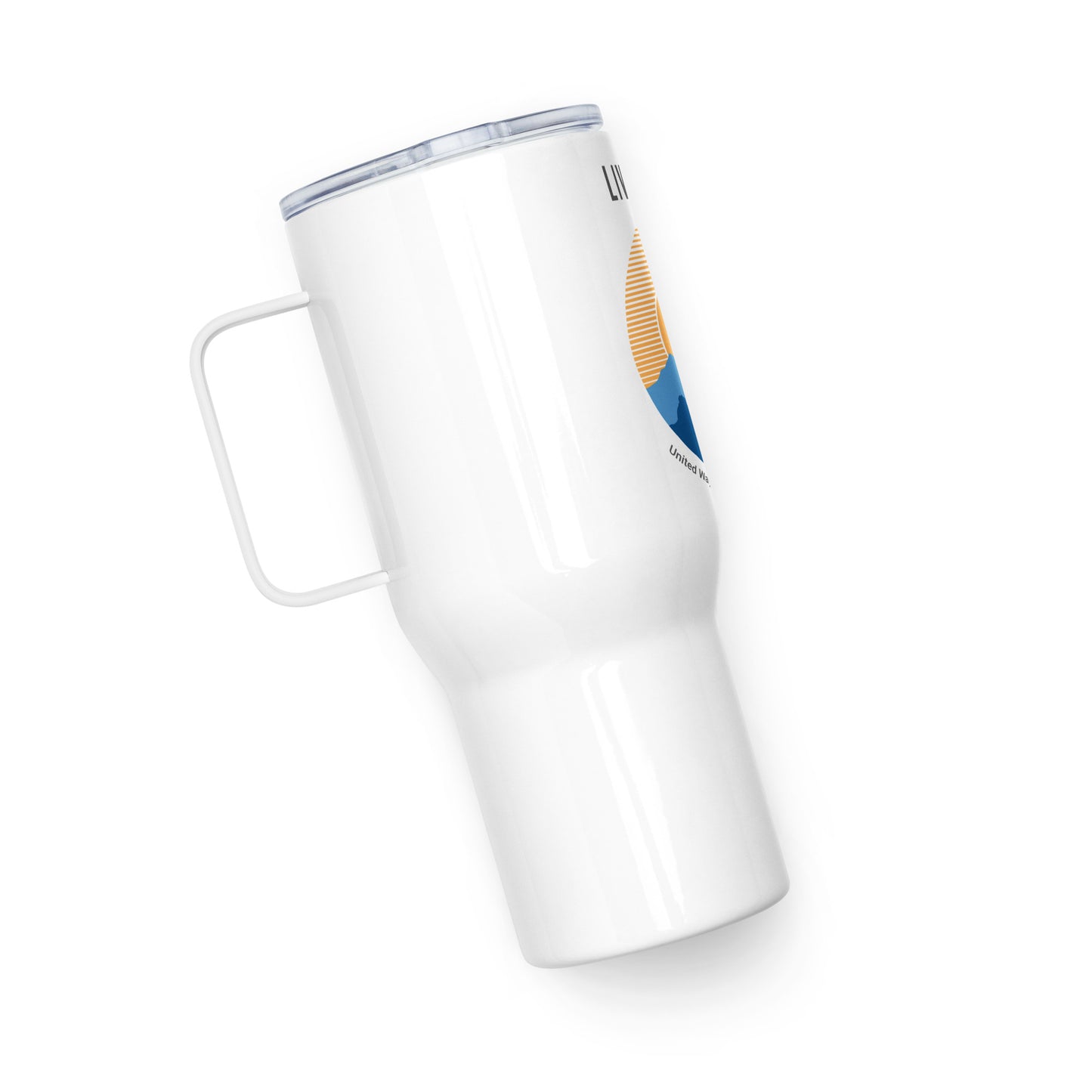 Tucson United Sunset Travel mug with a handle