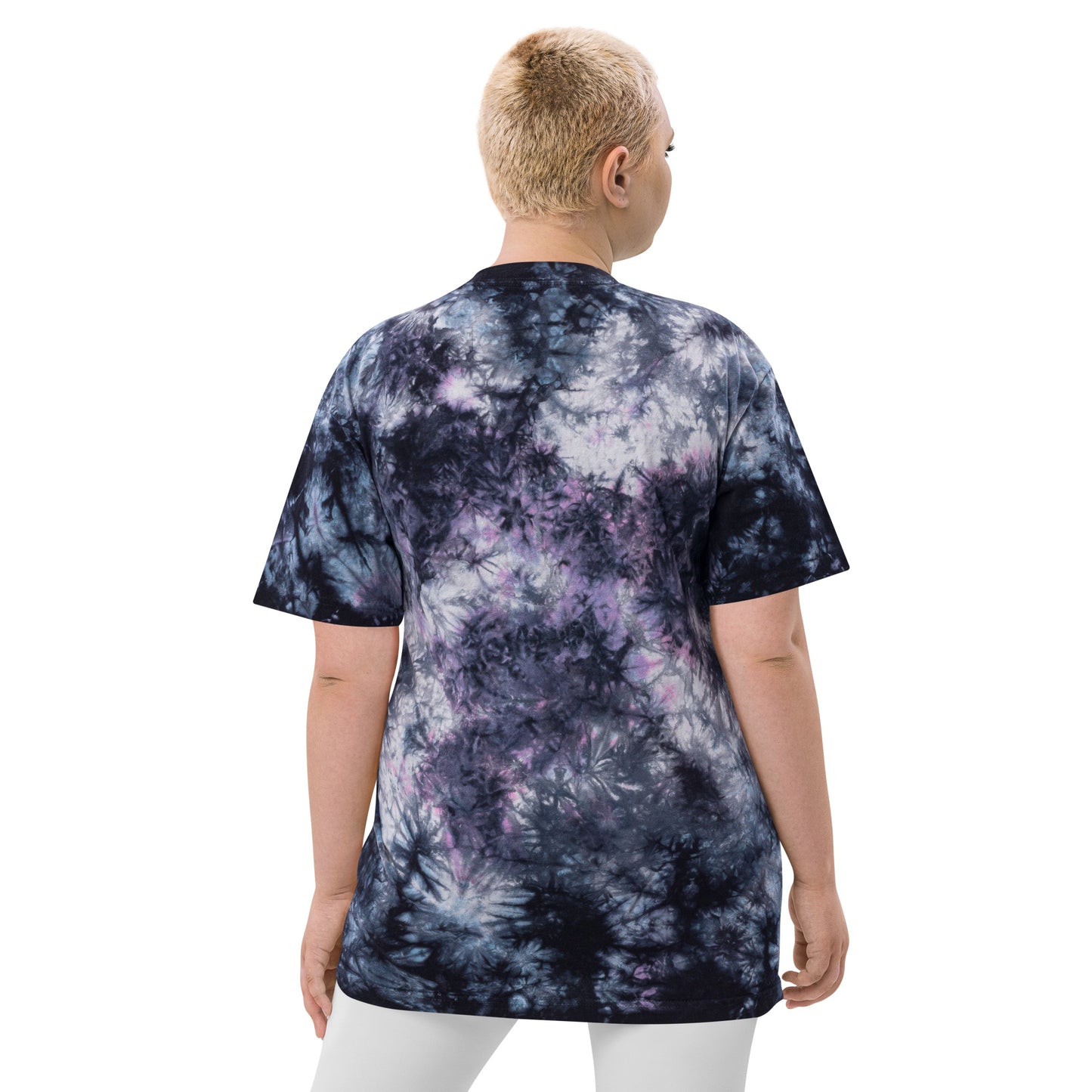 Embroidered Live United Unisex Oversized tie-dye t-shirt