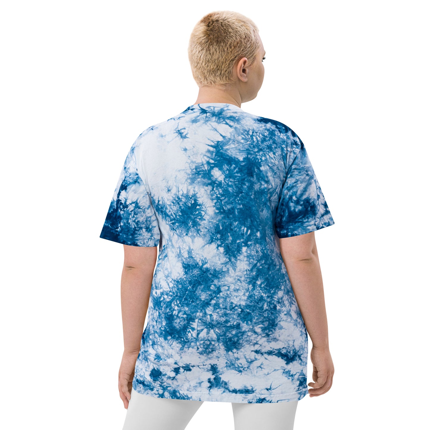 Embroidered Live United Unisex Oversized tie-dye t-shirt