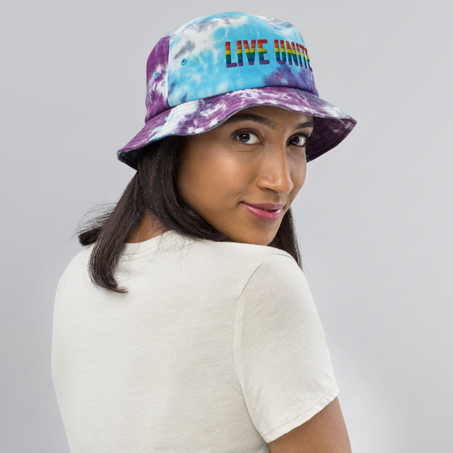 Pride Live United Unisex Tie-dye bucket hat