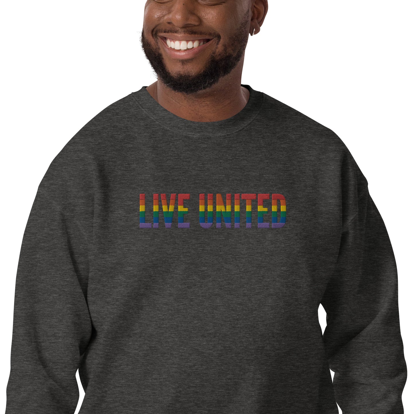 Embroidered Live United Pride Unisex Premium Sweatshirt