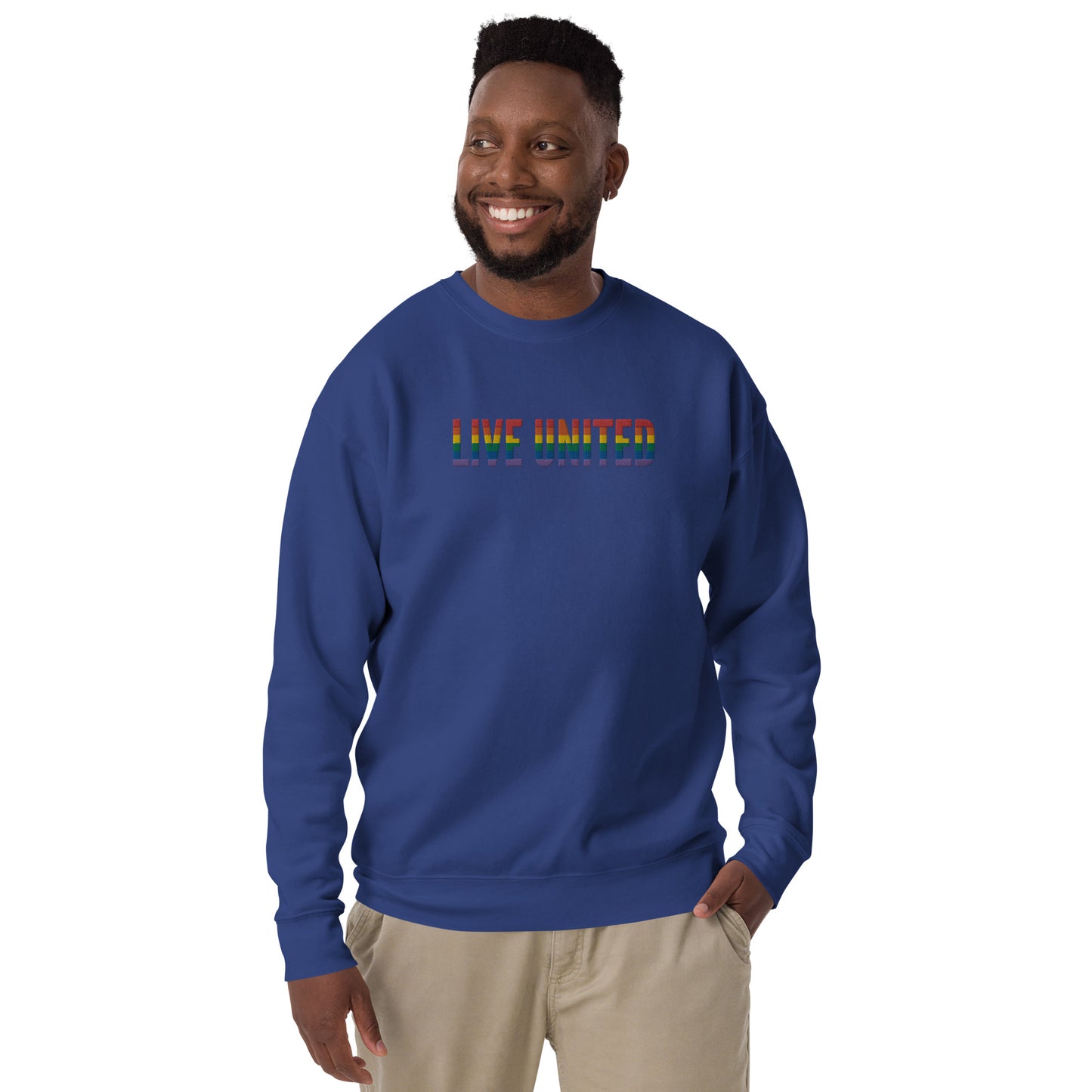Embroidered Live United Pride Unisex Premium Sweatshirt