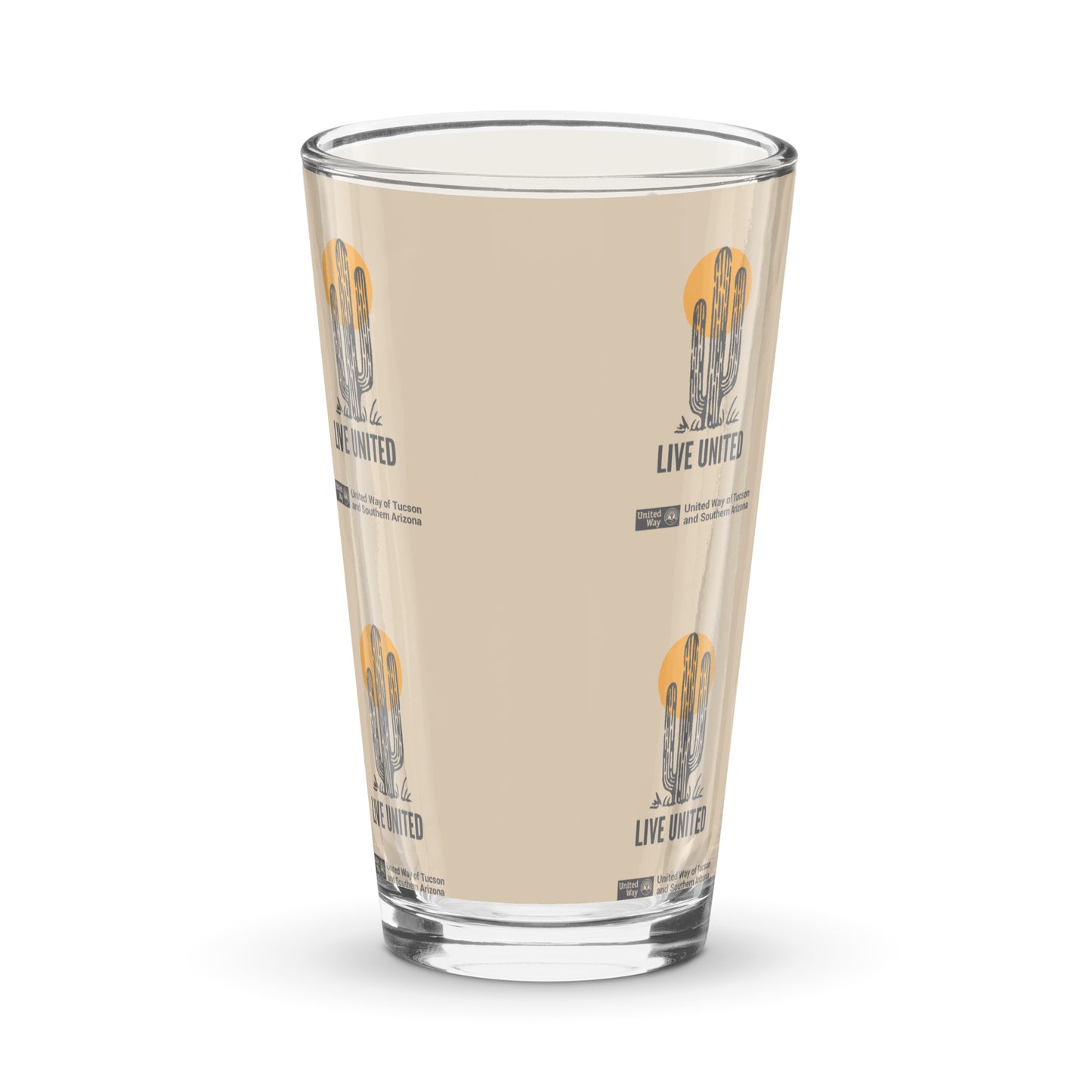 Live United Saguaro Shaker pint glass