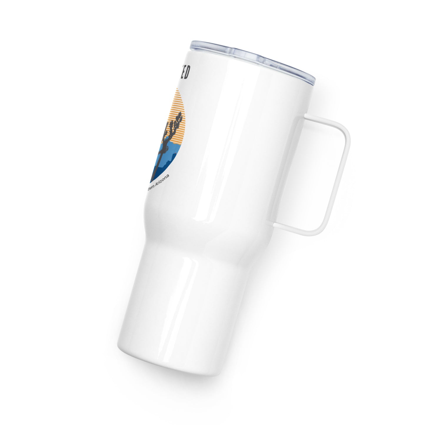 Tucson United Sunset Travel mug with a handle